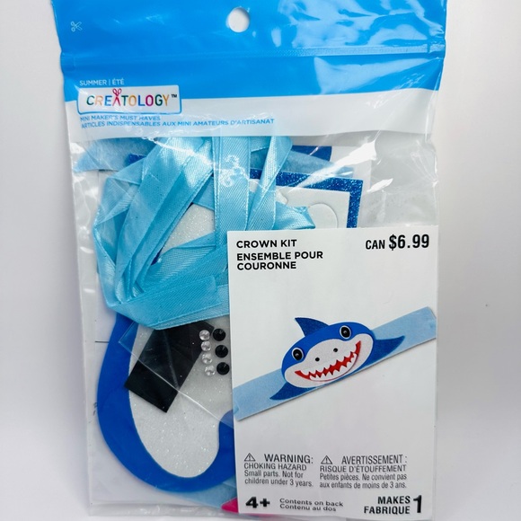 Shark Fish Head Paper Crown Party Hat Headband Kids Craft Kit 4+ - Picture 2 of 2